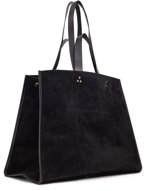 Jérôme Dreyfuss Leon L tote bag in Noir Split Suede — view 2