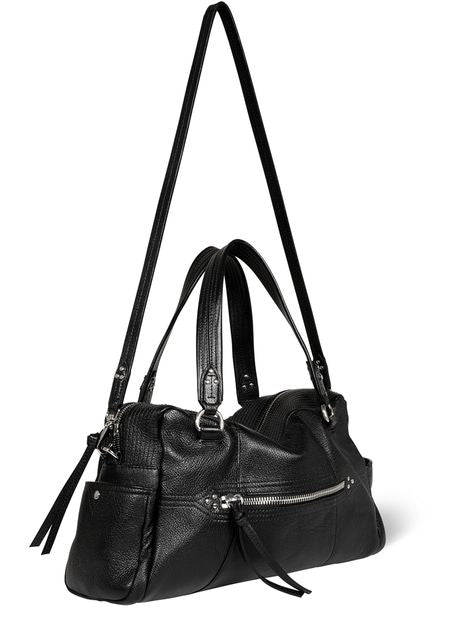 Jérôme Dreyfuss Lucky bowling shoulder bag in Buffallo Noir Silver — view 3