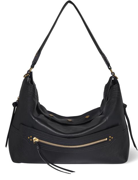 Jérôme Dreyfuss Lucky L hobo bag in Buffalo Noir Brass — view 1