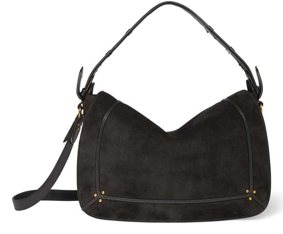 Jérôme Dreyfuss Pepito L crossbody bag in Noir Split Suede — view 1