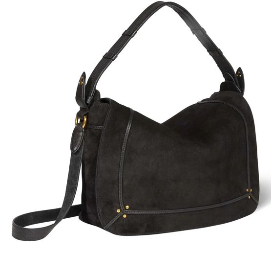 Jérôme Dreyfuss Pepito L crossbody bag in Noir Split Suede — view 2