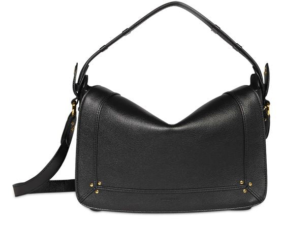Jérôme Dreyfuss Pepito M crossbody bag in Noir Brass Buffallo — view 1