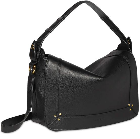 Jérôme Dreyfuss Pepito M crossbody bag in Noir Brass Buffallo — view 2