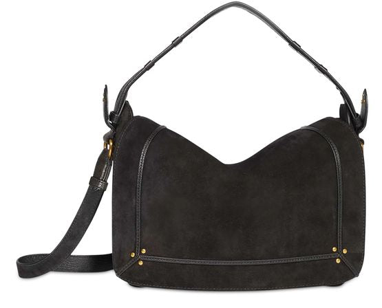 Jérôme Dreyfuss Pepito M crossbody bag in Noir Split Suede — view 1
