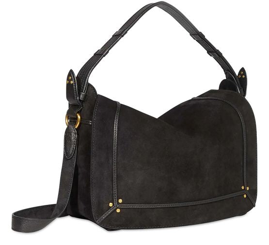 Jérôme Dreyfuss Pepito M crossbody bag in Noir Split Suede — view 2