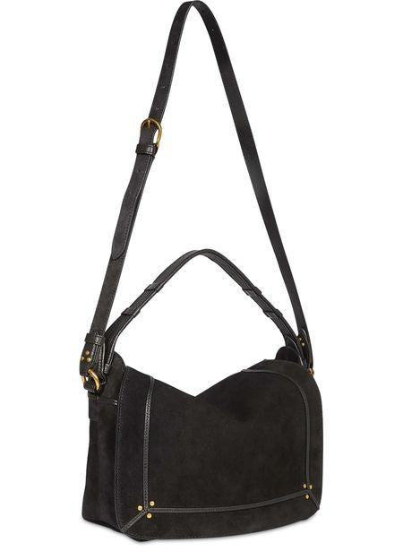 Jérôme Dreyfuss Pepito M crossbody bag in Noir Split Suede — view 3