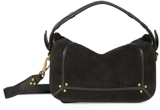 Jérôme Dreyfuss Pepito S crossbody bag in Noir Split Suede — view 1