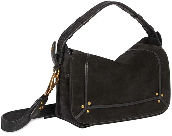 Jérôme Dreyfuss Pepito S crossbody bag in Noir Split Suede — view 2