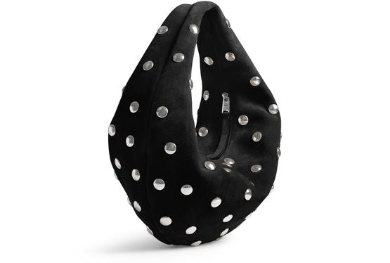 Khaite Olivia medium studs hobo bag in Black — view 2