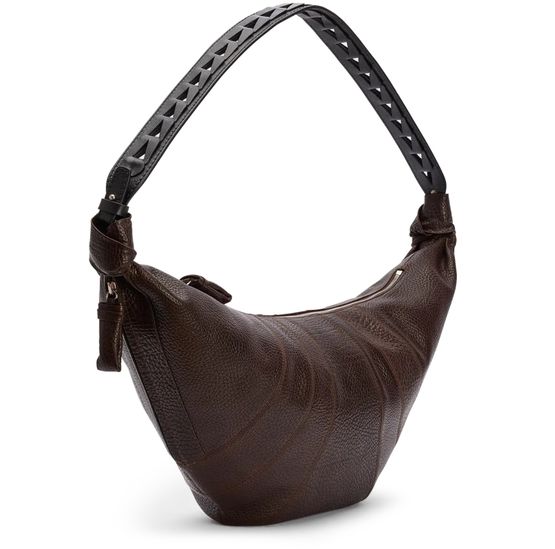 Lemaire Chevron Croissant large bag in Dark Brown — view 2