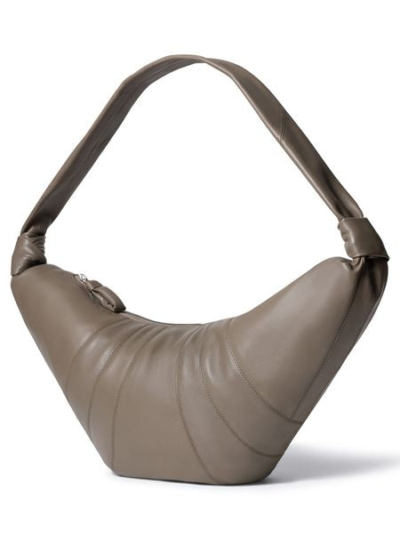 Lemaire Croissant large smooth leather bag in Dark Khaki — view 2