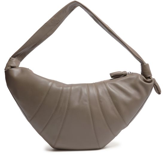 Lemaire Croissant large smooth leather bag in Dark Khaki — view 3
