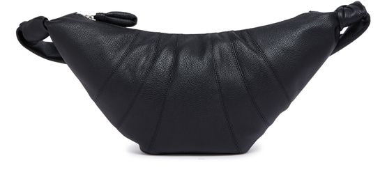 Lemaire Croissant medium grained leather bag in Black — view 1