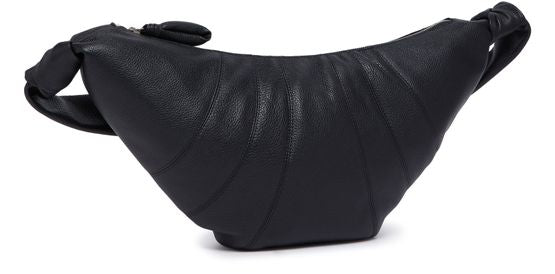 Lemaire Croissant medium grained leather bag in Black — view 2
