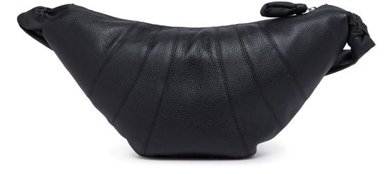Lemaire Croissant medium grained leather bag in Black — view 3