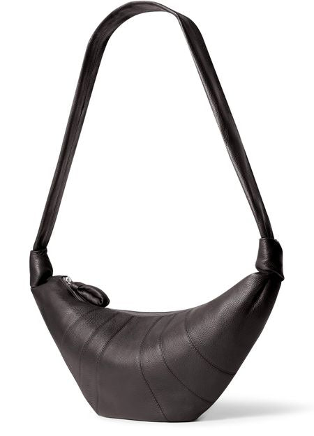 Lemaire Croissant medium grained leather bag in Dark Chocolate — view 2