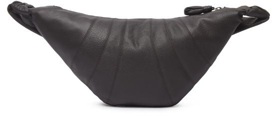 Lemaire Croissant medium grained leather bag in Dark Chocolate — view 3