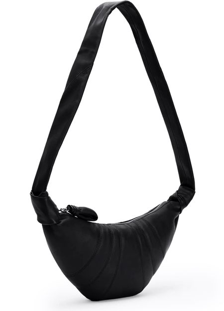 Lemaire Croissant small smooth leather bag in Black — view 4