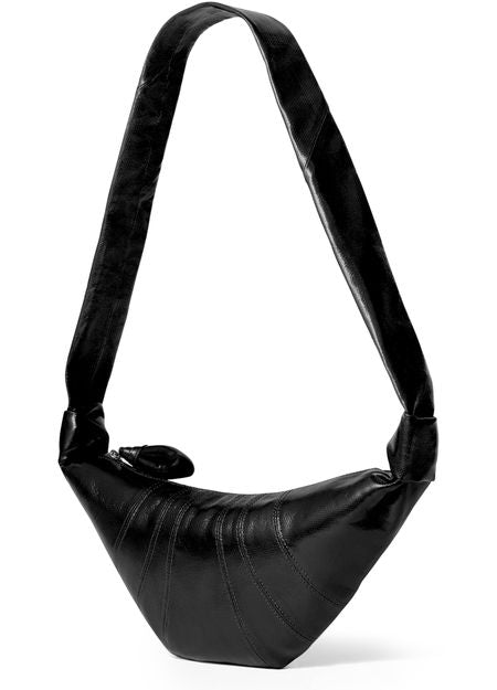 Lemaire Small Croissant bag in coated cotton in Black — view 2