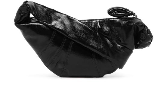 Lemaire Small Croissant bag in coated cotton in Black — view 3