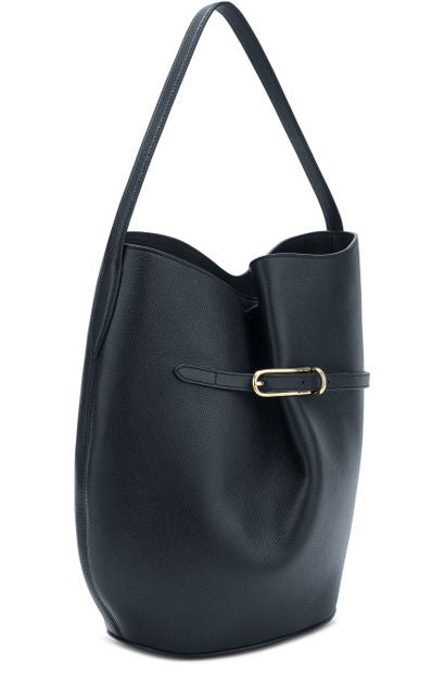 Liffner Large belted bucket bag in Black — view 2