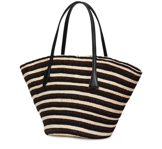 Liffner Sprout basket bag in Sisal Dark Multi Striped — view 2