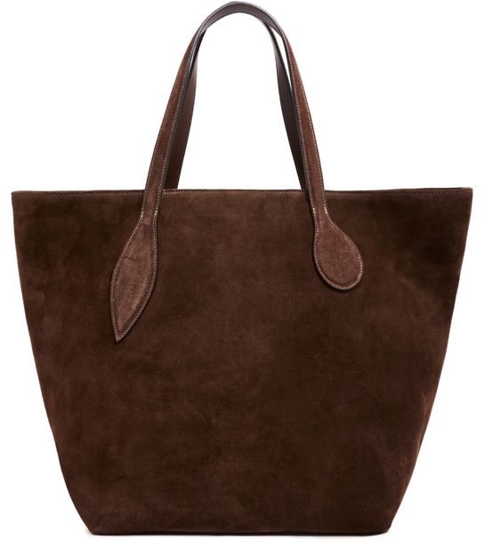 Liffner Sprout tote bag in suede in Cow Suede Dark Brown — view 1