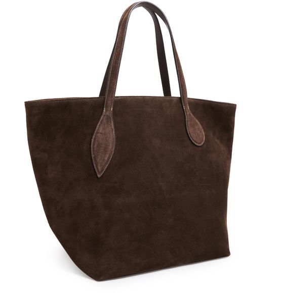 Liffner Sprout tote bag in suede in Cow Suede Dark Brown — view 2