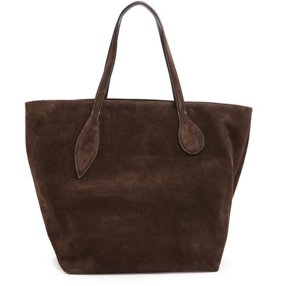 Liffner Sprout tote bag in suede in Cow Suede Dark Brown — view 3