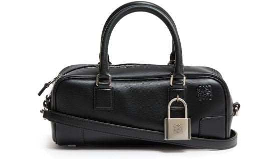 Loewe Amazona 23 cropped bag in shiny calfskin in Black — view 1