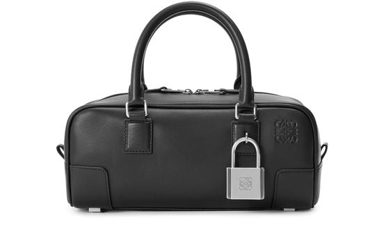 Loewe Amazona 23 cropped bag in shiny calfskin in Black — view 1