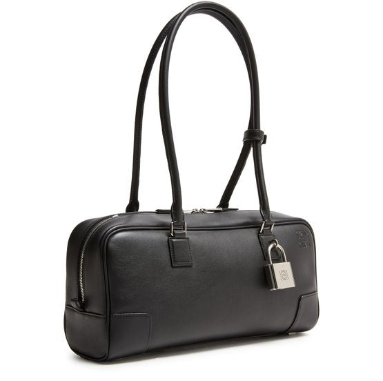 Loewe Amazona 23 Cropped bag in shiny calfskin in Black — view 2