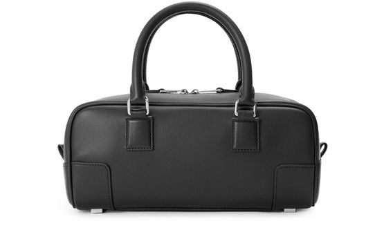 Loewe Amazona 23 cropped bag in shiny calfskin in Black — view 3