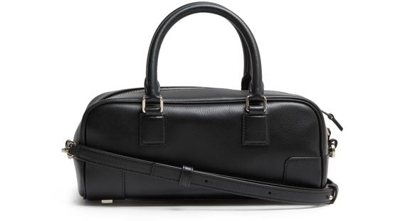 Loewe Amazona 23 cropped bag in shiny calfskin in Black — view 3