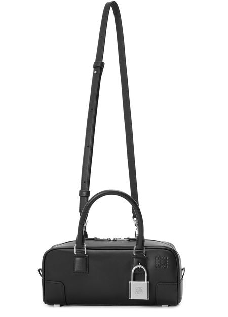 Loewe Amazona 23 cropped bag in shiny calfskin in Black — view 4