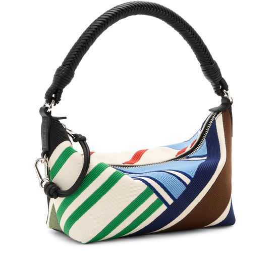 Loewe Cala Bayadere bag in embroidered canvas in Ecru/Multicolor — view 2