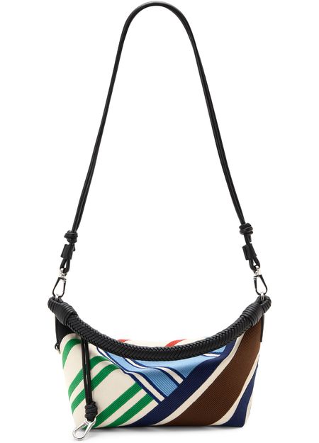 Loewe Cala Bayadere bag in embroidered canvas in Ecru/Multicolor — view 3