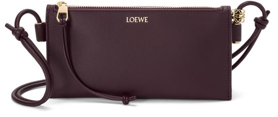 Loewe Joya pouch in nappa calfskin in Dark Burgundy — view 1