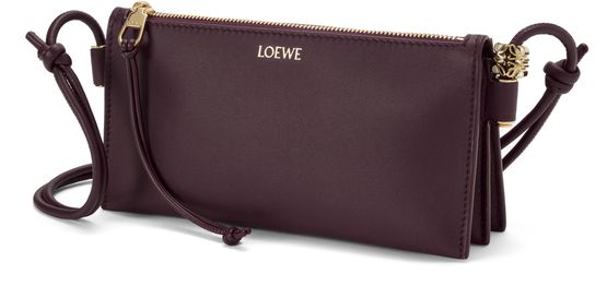 Loewe Joya pouch in nappa calfskin in Dark Burgundy — view 2