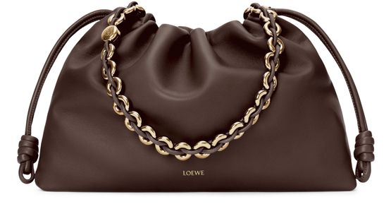 Loewe Large Flamenco soft nappa lamb leather purse in Dark Brownie — view 1