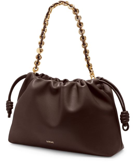 Loewe Large Flamenco soft nappa lamb leather purse in Dark Brownie — view 2