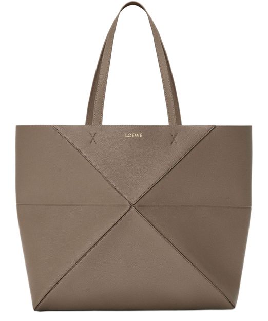 Loewe Large Puzzle Fold tote bag in Taupe — view 1
