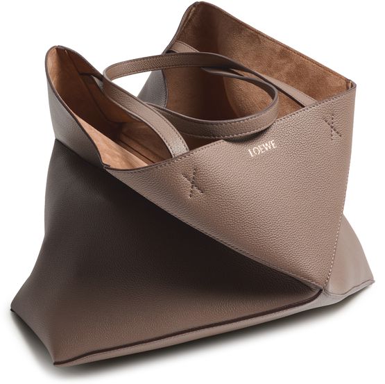 Loewe Large Puzzle Fold tote bag in Taupe — view 4