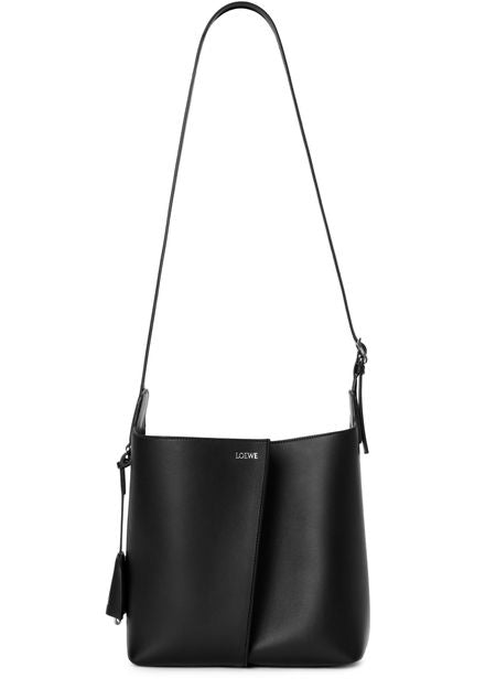 Loewe Medium Bilbao smooth calfskin bucket bag in Black — view 4