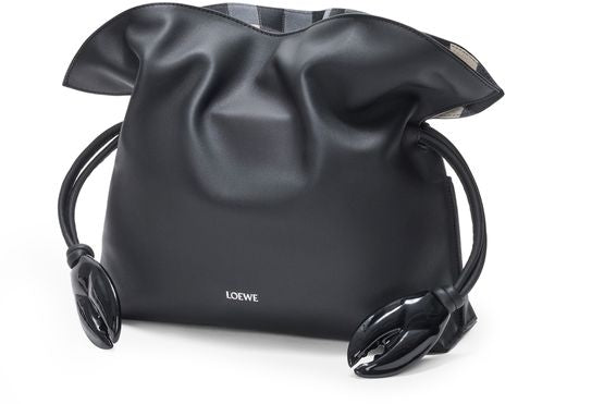 Loewe Medium chequered Flamenco intarsio bag in Black Multicolor — view 2