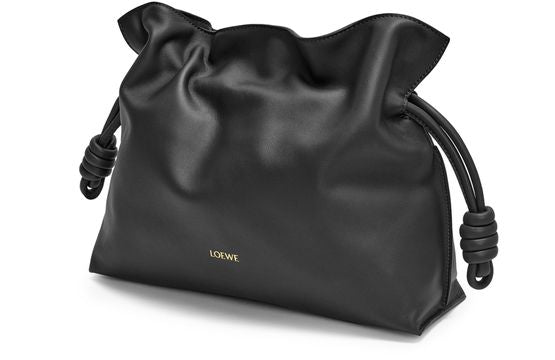 Loewe Medium Flamenco clutch in nappa calfskin in Black — view 2
