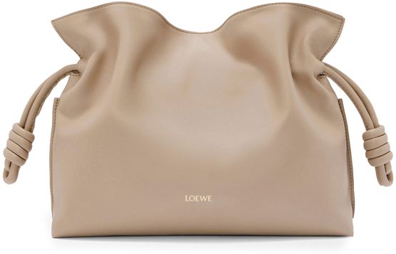 Loewe Medium Flamenco clutch in nappa calfskin in Sand — view 1