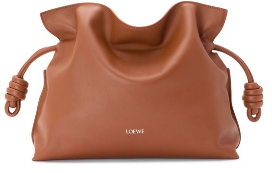 Loewe Medium Flamenco clutch in nappa calfskin in Squirrel — view 1