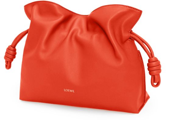Loewe Medium Flamenco clutch in nappa calfskin in Sunrise Orange — view 2