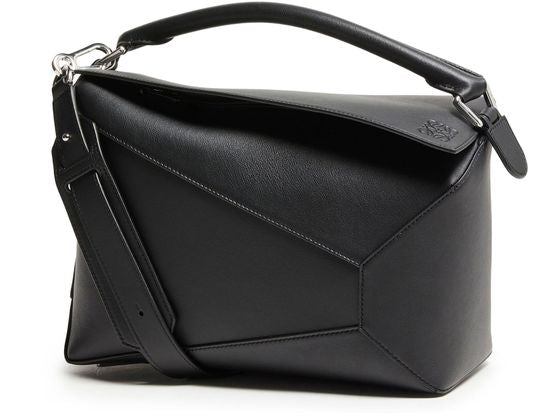 Loewe Medium Puzzle Edge bag in classic calfskin in Black — view 1